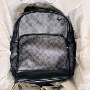 Coach | Bags | Coach Black And Brown Backpack With Signature Design |  Poshmark